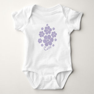 Blume Muster Niedlich - Lila Baby Strampler