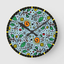 Blume Muster orange Schwenken Berry auf Aquamarin 