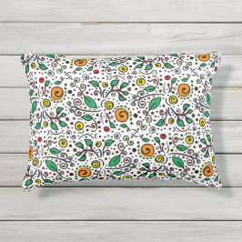 Blume Muster orange Swirt Berry auf Weiß - Kissen Für Draußen