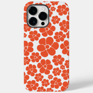 Blume Muster - Orange und Weiß Case-Mate iPhone 14 Pro Max Hülle