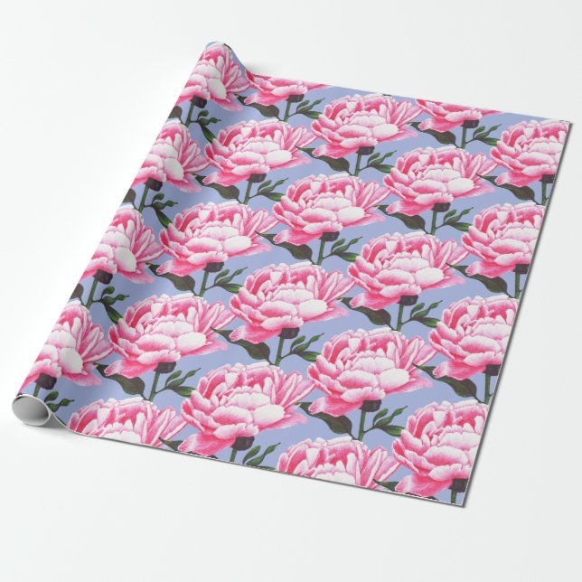 Blume-Muster-Pen Zeichnend Wrapping Paper Geschenkpapier (Ungerollt)