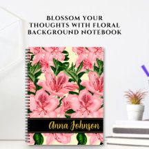 Blume Muster Personalisiert Name Notebook