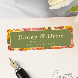 Blume Muster Retro Boho 70er Adress