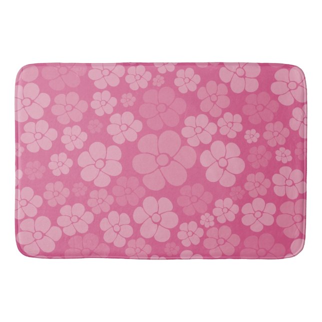 Blume Muster - rosa Badematte (Vorderseite)