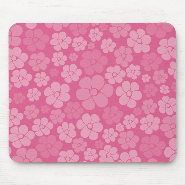 Blume Muster - rosa Mousepad (Vorne)
