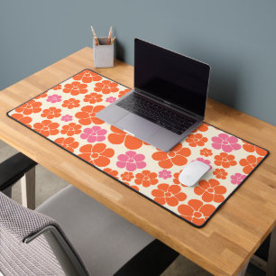 Blume Muster - Rosa, orange und creme Schreibtischunterlage
