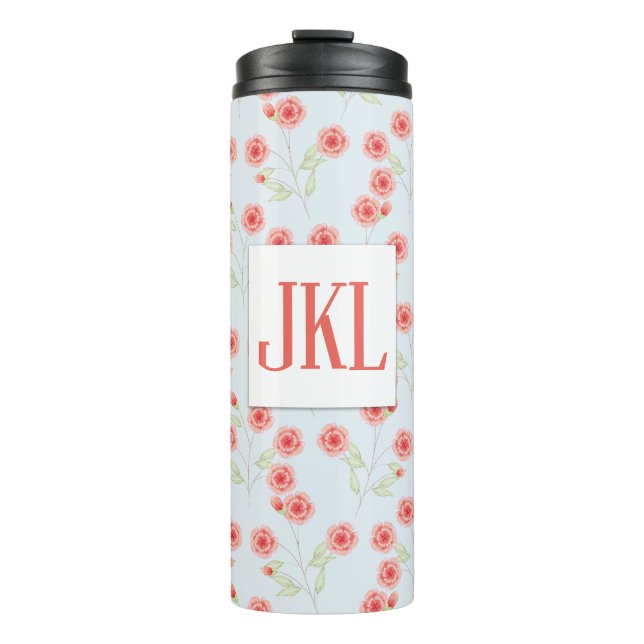 Blume-Muster Thermal Tumbler Thermosbecher (Vorderseite)