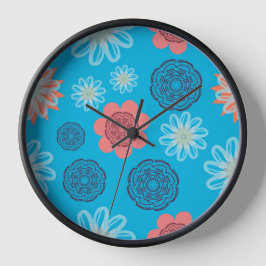 Blume Muster-Uhr Uhr