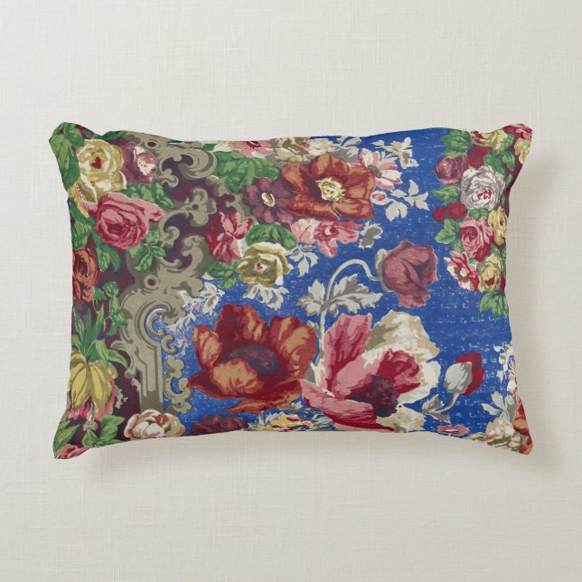 Blume Muster Vintag Art Dekokissen (Vorderseite)