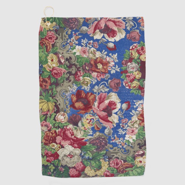 Blume Muster Vintag Art Golfhandtuch (Vorderseite)
