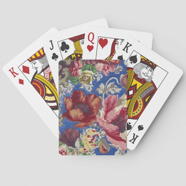 Blume Muster Vintag Art Spielkarten (Rückseite)