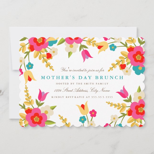 Blume Muttertag Einladung (Vorderseite)