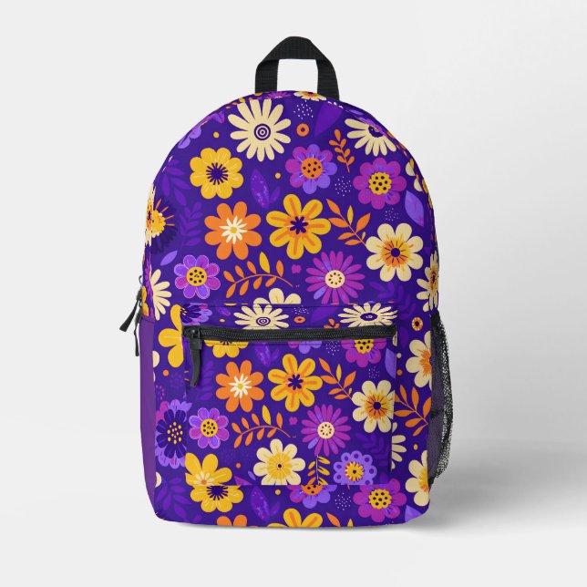 Blume Nähtasche Bedruckter Rucksack (Vorderseite)