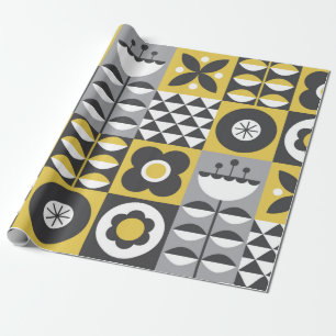 Blume nahtlos Muster Design. skandinavischer Stil Geschenkpapier