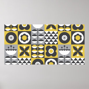 Blume nahtlos Muster Design. skandinavischer Stil Poster