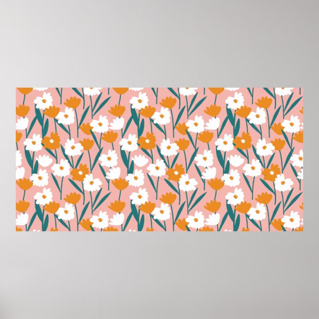 Blume nahtlos Muster Hintergrund, Druck p Poster (Vorne)