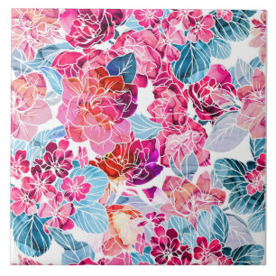 Blume nahtlose Muster Keramik Fliese