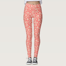 Blume Nahtloses Muster - Hintergrund Leggings