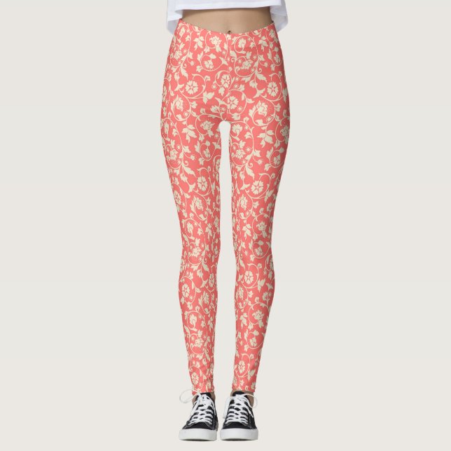 Blume Nahtloses Muster - Hintergrund Leggings (Vorderseite)