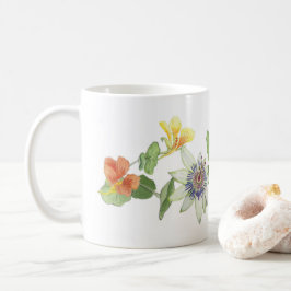 Blume, Nasturien und Morgenglorien Kaffeetasse