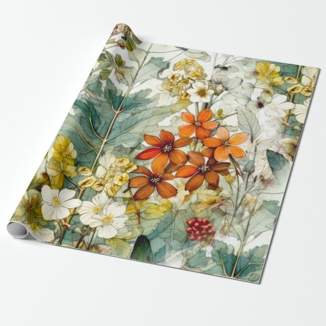 Blume Naturkunst Geschenkpapier (Ungerollt)