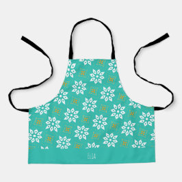 Blume Navy Orange Minimal Muster Schürze