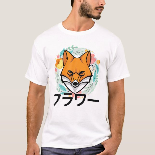 Blume - Niedlich Kawaii Anime Fox - Japanisch Ästh T-Shirt (Vorderseite)
