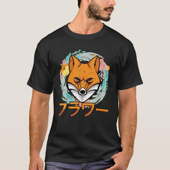 Blume - Niedlich Kawaii Anime Fox - Japanisch Ästh T-Shirt (Vorderseite)