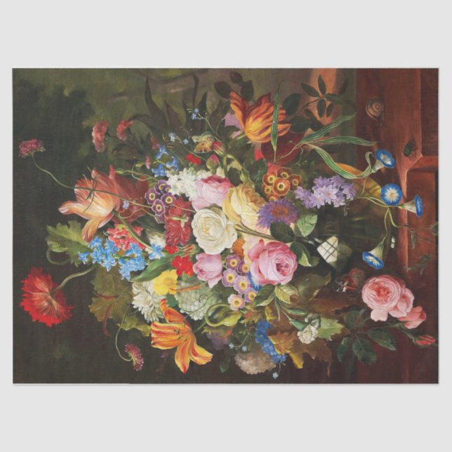 Blume noch Leben der Rose Tulpen und Nelken Seidenpapier (Vorderseite)