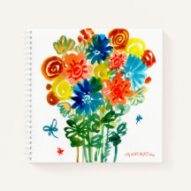 Blume-Notebook für Wasserfarben