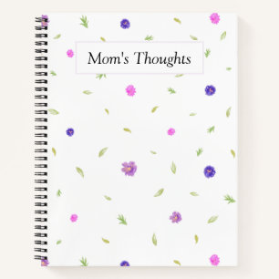 Blume-Notebook für Wasserfarben Personalisiert für Notizbuch