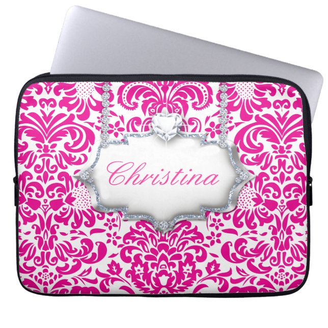 Blume Notebook-Gehäuse Cool Monogram Modern Laptopschutzhülle (Vorderseite)