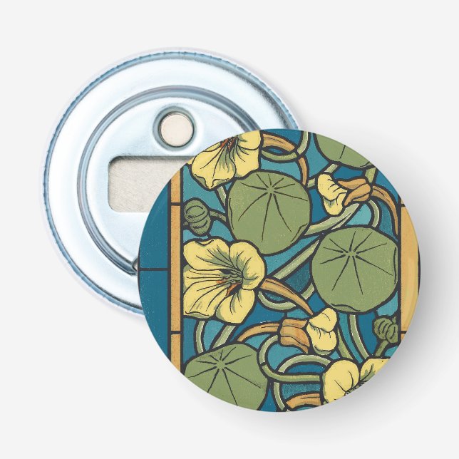 Blume Nouveau Pattern Flaschenöffner (Vorderseite)