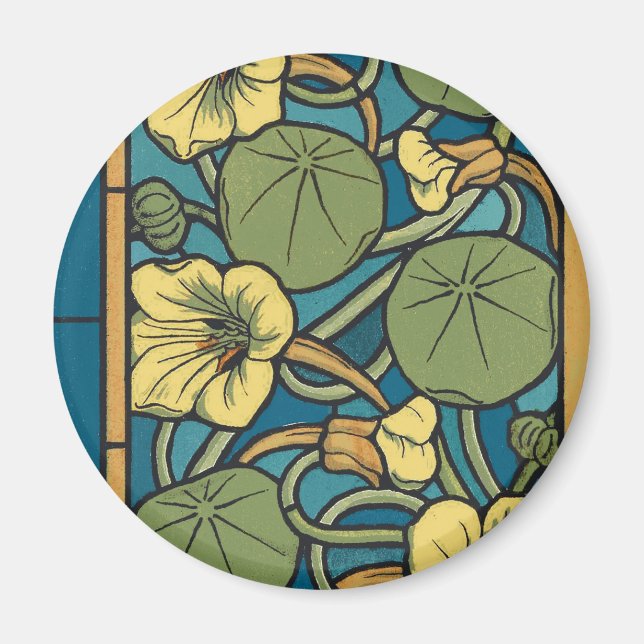 Blume Nouveau Pattern Magnet (Vorne)