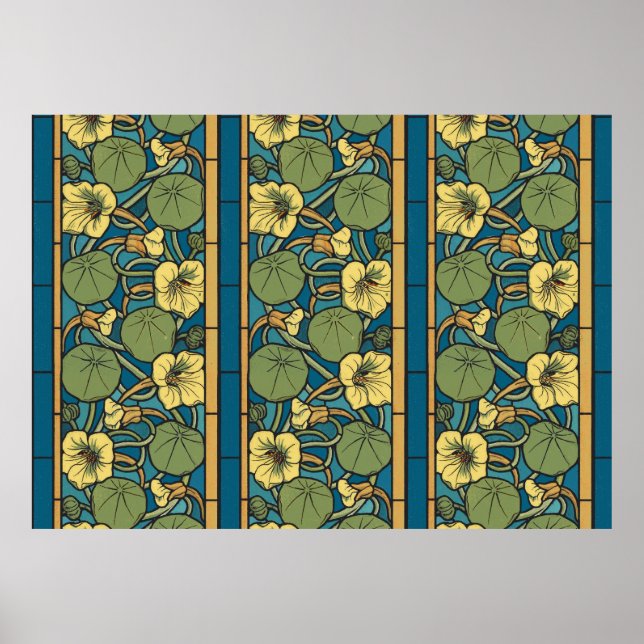 Blume Nouveau Pattern Poster (Vorne)