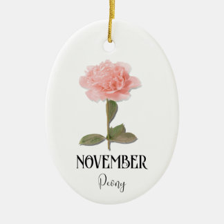 Blume NOVEMBER Geburtstag Peony Pink Keramik Ornament
