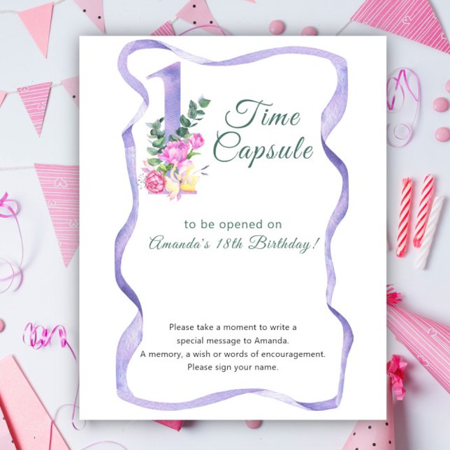 Blume Nummer Kapsel 1. Geburtstag Poster (Von Creator hochgeladen)