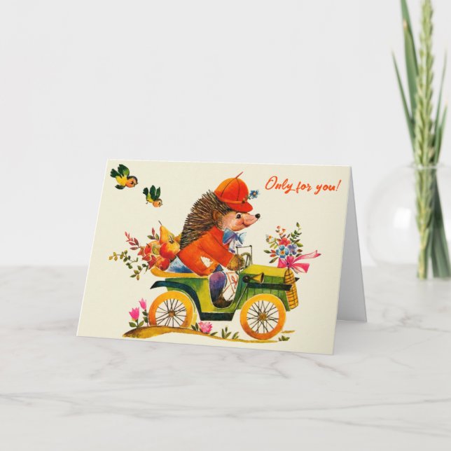 Blume nur für Sie! Valentinerkarte Igel Dankeskarte (Vorderseite)