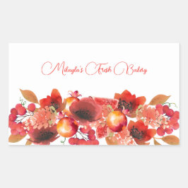 Blume-, Obst- und Beerenfutteraufkleber Rechteckiger Aufkleber