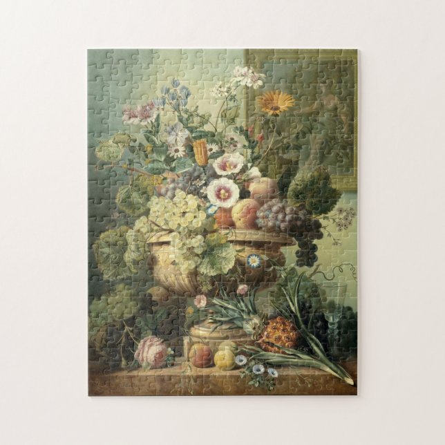 Blume Obst Vintage Mittelalterliche Kunst Puzzle (Vertikal)