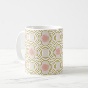 Blume oder Augen - neutrales Gold und rosa Kaffeetasse