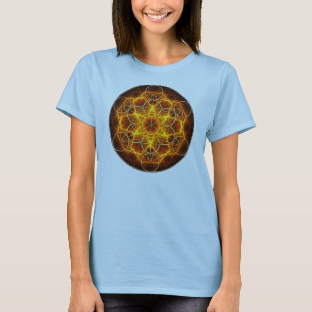 Blume of Life Fraktal - Metatron's Cube T-Shirt (Vorderseite)