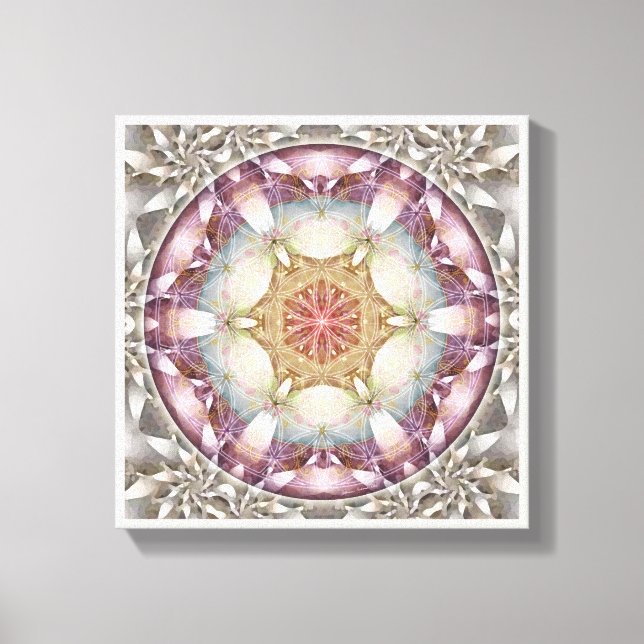 Blume of Life Mandala 13 Wrapped Canvas Print Leinwanddruck (Vorderseite)