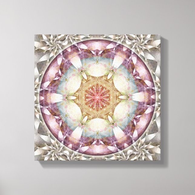 Blume of Life Mandala 13 Wrapped Canvas Print Leinwanddruck (Vorderseite)