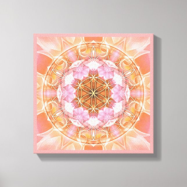 Blume of Life Mandala 18 Wrapped Canvas Print Leinwanddruck (Vorderseite)