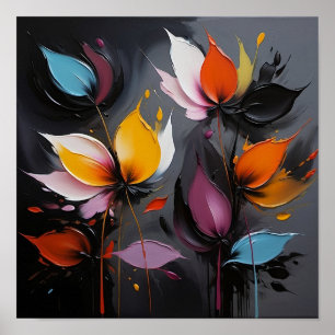 Blume Ölgemälde (fett, texturiert) Poster