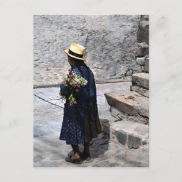 Blume, Ollantaytambo, Peru (Vert) Postkarte