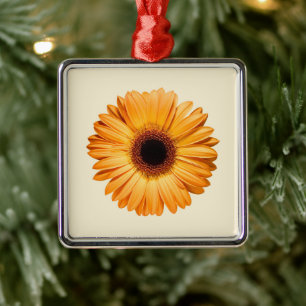 Blume   Orange Gerbera Ornament Aus Metall