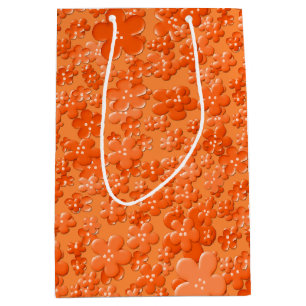 Blume, Orange-GIFT BAG Mittlere Geschenktüte