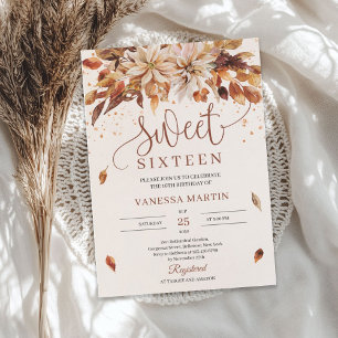 Blume Orange Marigold 16 . Geburtstag Einladung